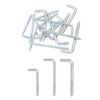 uxcell Right Angle Hooks, 1 Set, 9 Shapes, Right Angle Metal Screw Hooks, Silver