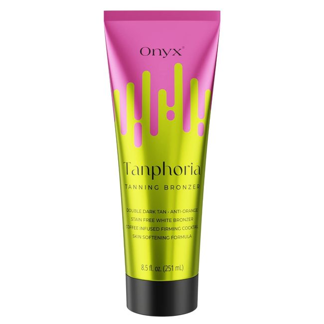 Onyx Tanphoria Indoor & Outdoor Tanning Lotion - Bronzer & Tan Accelerator - 8.5 Fl.Oz. - Gradual Tanning Lotion for Ultra Dark Tan Results - Aloe Vera Boost - Coffee Blend for Skin Firming