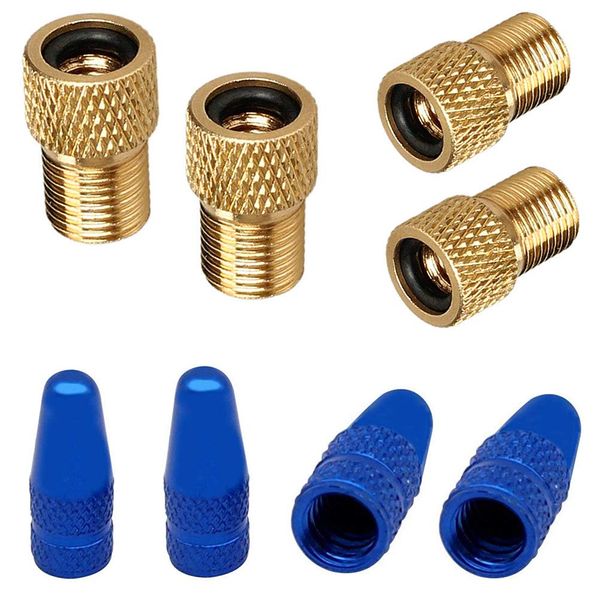 Brass Presta Valve Adapter - Presta Valve Caps Anodized Aluminum