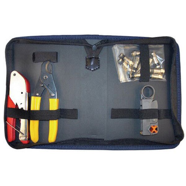Platinum Tools 90135 Basic Coax F Compression Kit, w/Zip Case