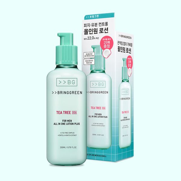 Bring Green Tea Tree Cica For Men All-in-One Lotion Plus 200ml + (Free) Spot Patch 25 Sheets