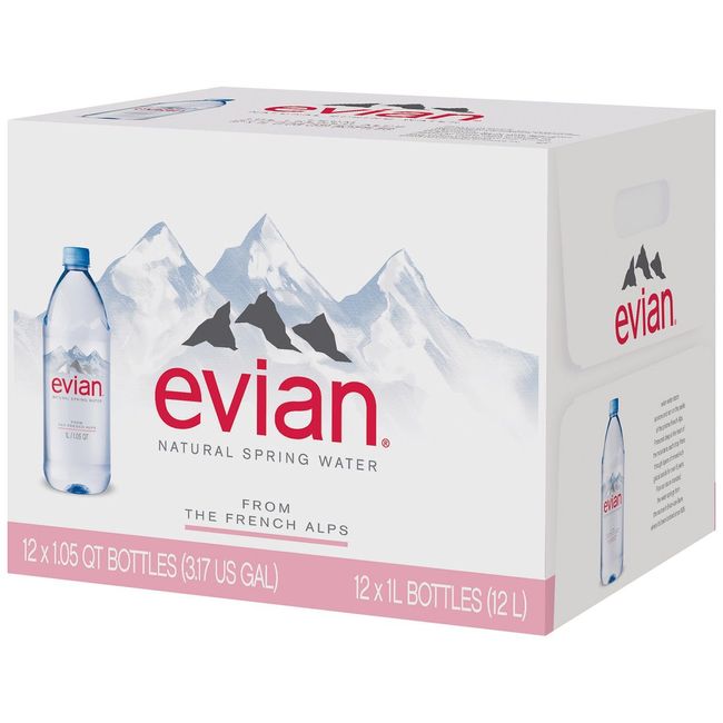 Evian Natural Spring Water 1 L, 12 pk. A1