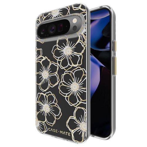 Case-Mate Google Pixel 9 Pro XL Case [6.8”,2024] [12ft Drop Protection] [Wireless Charging] Floral Gems Phone Case for Google Pixel 9 Pro XL - Sparkly Rhinestones Cover - Shockproof, Anti Scratch