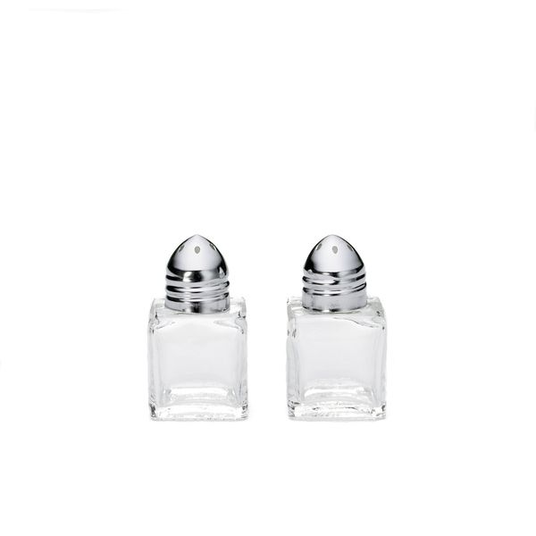 Cube Salt Shaker with Chrome Plated Top 15ml, 0.5oz - Pack Size: 1x12