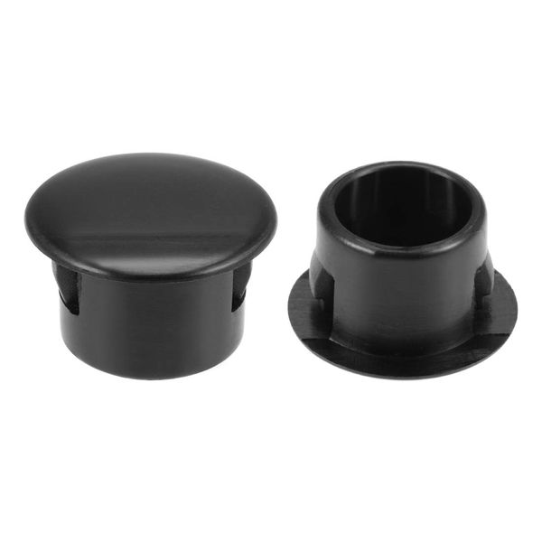 sourcing map Hole Plugs Black Plastic 13mm(1/2-inch) Snap in Locking Hole Tube(12.5-13mm) Steel Furniture Fencing Post Pipe Insert End Caps for Fitness Equipment 50 Pcs