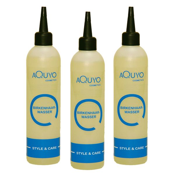 Birkenhaarwasser für trockene Haare und empfindliche Kopfhaut (3er Pack - 3x 200ml) | Birkenwasser gegen Schuppen und fettige Haare | Haarwasser zur Kopfhautpflege
