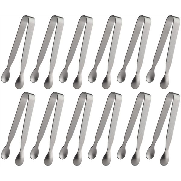 10 Pack Ice Tongs Stainless Steel Sugar Tongs Mini Serving Tongs for Appetizers, Ice Cube, Coffee, Bar, Tea