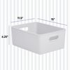 Superio 15L Medium Ribbed Storage Bin- Plastic Storage Bin  (8 Pack, White)