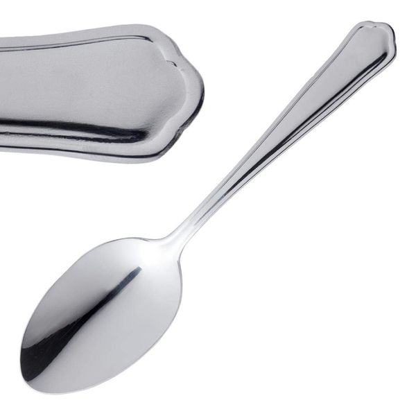 Olympia Dubarry Dessert Spoon 18/0 Stainless Steel. Solid handle. Pack quantity: 12