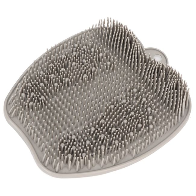 Shower Foot Scrubber Mat Pad, Exfoliate Massager with Non Slip Suction Cup Bath Brush Grey