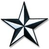 Embroidered Iron Patch Applique Patch [Trad Star Star] Tattoo Pattern Motif (White)