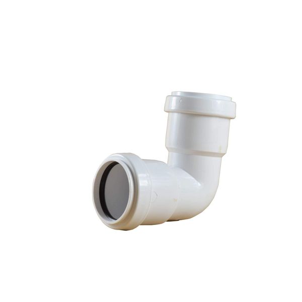 Pushfit 40mm Waste Pipe 90 Degree Bend - White