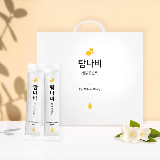 [Gift Set] Tamnabi Jeju Honey Stick 120% Pure Natural Honey, 1 Box - 30 Sticks, 1ea