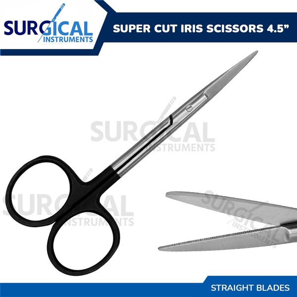 Supercut Iris Scissors Straight Surgical Instruments 4.5" Stainless German Grade