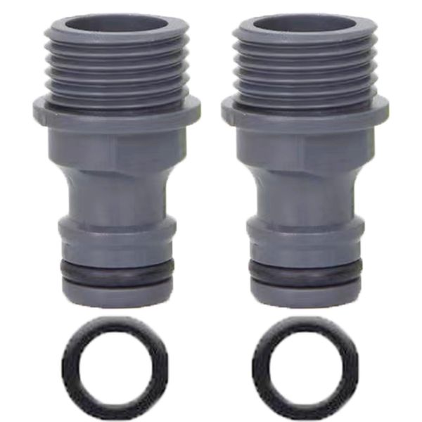 ZhiheHui 1/2" Male Connector, 2 Pack Garden Hose Tap Connector, ABS 1/2" BSP Hose Connector, Threaded Tap Adapter Quick Connector for Garden Hose Pipe and Garden Nozzle