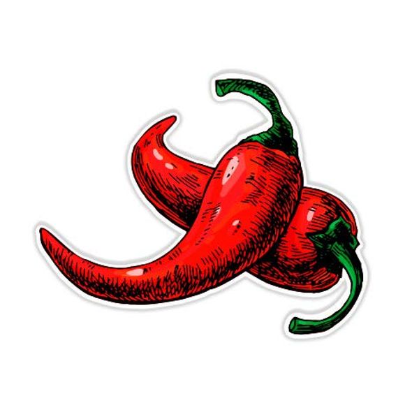 Chili Peppers - 5" Vinyl Sticker - for Car Laptop I-Pad - Waterproof Decal