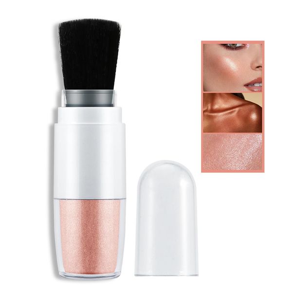 GEUUFEA Highlighter Makeup Powder, Glitter Shimmer Brush Powder, Sparkling Face & Body Highlighter Powder, for Brighten Face Body Hair