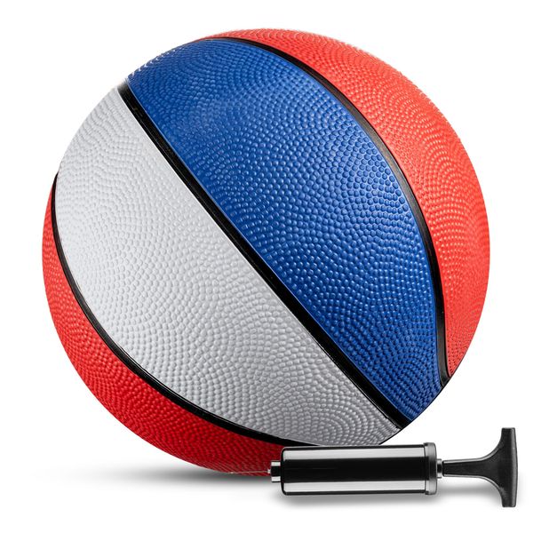 Mini Basketball - 7 Inch, Size 3 - Mini Hoop Outdoor Basketball Set & Indoor, for Small Basketball Hoops & Pool Basketball Parties - Kids Basketballs Party Favors for Kids Red White & Blue (1-Pack)