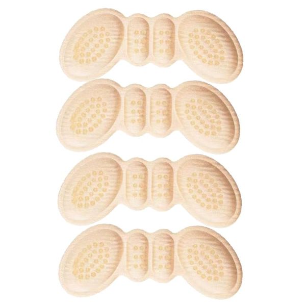 Shoe Blocking Heel Pad, Shoe Heel Protection Pad, Heel Protection, Anti-Slip, For Size Adjustment, Heel Cushion, Adhesive Seals, 2 Pairs 4 Pieces, Unisex, Beige - 0.1 inch (3 mm)