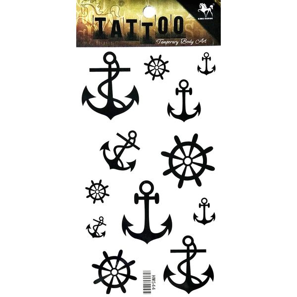 PARITA Tattoos Boat Sailboat Anchor Cartoon Tattoo Sexy Body Fake Fashion Tattoos Stickers Arm Shoulder Chest Back Makeup Art Design for Men Women Adult Kids (1 Sheet.) (14)