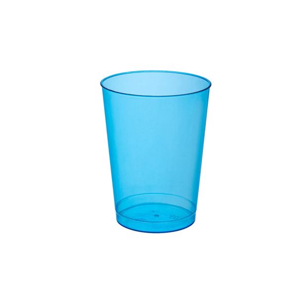 Party Essentials Hard Plastic 10-Ounce Party Cups and Tall Tumblers, Neon Blue, 25-Count