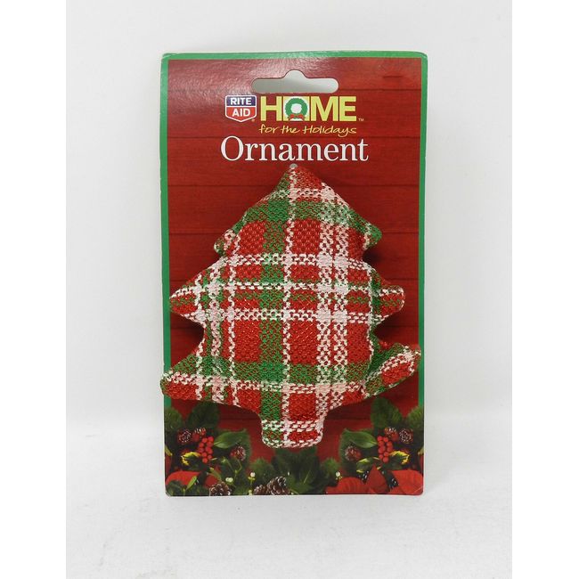 Home For The Holidays Christmas Tree Burlap Ornament Red