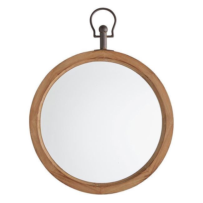 Wooden Hanging Mirror - Large, 15"L x 12"W x 1"D, Wall Mirrors, Set of 1