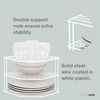 simplywire – 3 Tier Plate Rack - Kitchen Cupboard Organiser – White