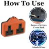 Heavy Duty Electrical Re-Wireable Rubber Block Extension Socket - Orange (double socket)