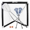 STX FiddleSTX Three Player Game Set with Two Field Player Sticks One Goalie Stick Mini Goal and Balls , White/Grey