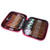 Needles Ring Set, Interchangeable Carbonized Bamboo Needles Set Aluminum Circular Knitting Needles Ring Set