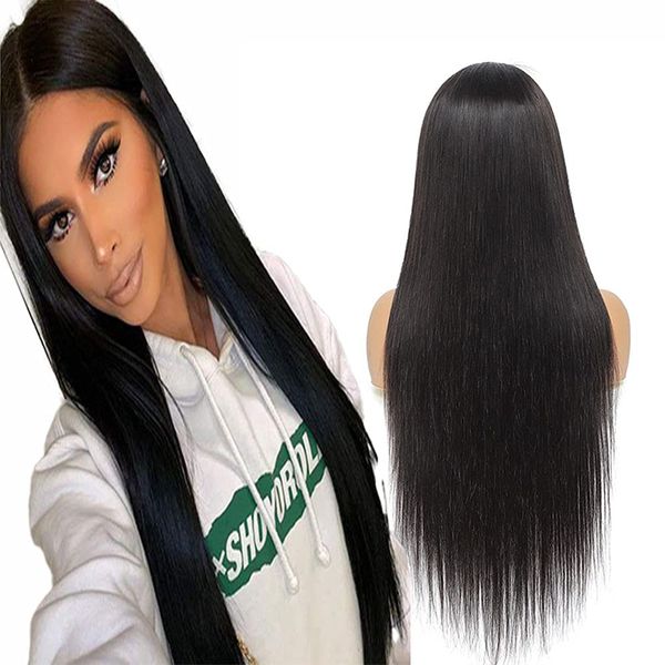 YesJYas Bone Straight Human Hair Wigs 150% Density 13x4 Lace Frontal Wig Human Hair Brazilian Hair Wig HD Lace Front Wigs Pre Plucked With Baby Hair Natural Black Color 18 Inch