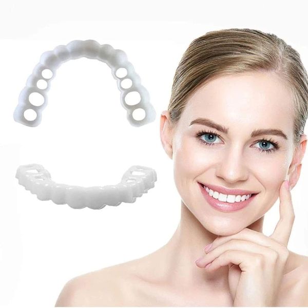 wrong teeth 2 pairs magic teeth brace cover instant smile teeth veneer beautiful smile denture veneer fake white teeth for white teeth whiten alternative