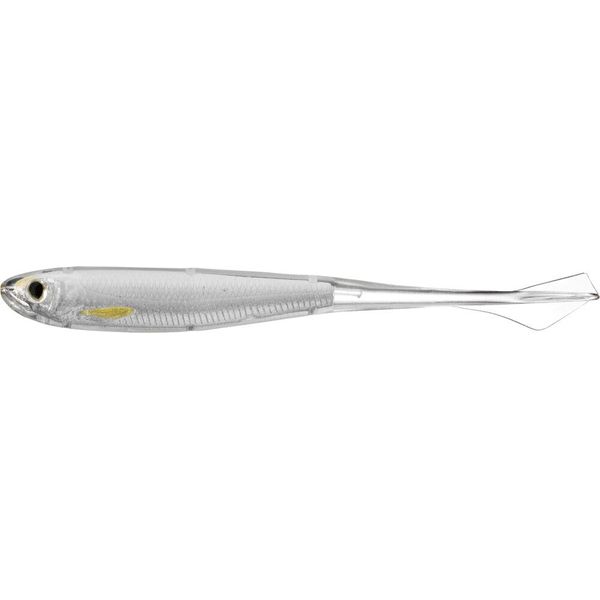 2-LiveTarget ICT Ghost Tail Minnow- Drop Shot, 5",  SILVER / SMOKE 3 PACK | B5