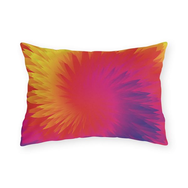 Decorative Indoor/outdoor Throw Pillow, Tye Dye Geometric Swirl - 20" × 14"