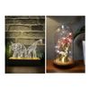 By-Lamp 3D Elephant Giraffe Lamp with Glass Lantern Gold Deer and Flower Lamp