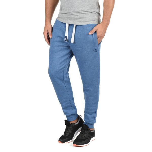 Solid SDBenn Herren Sweatpants Jogginghose Sporthose mit Fleece-Innenseite Kordelzug Label-Details Baumwollmischung Regular fit, Größe:XL, Farbe:Faded Blue Melange (1542M)