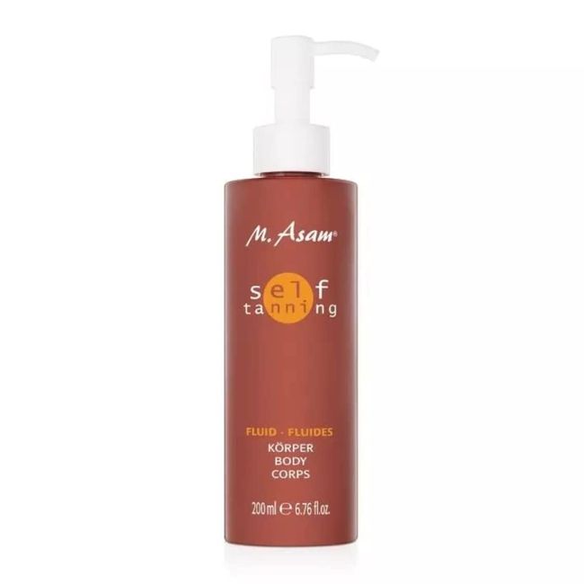 M. Asam SUN Self Tanning Fluid - body self-tanner with immediate & long-term effect, natural-looking & long-lasting tan, moisturizing ingredients, light fluid texture can be evenly applied, 6.76 Fl Oz