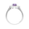 Esse Marcasite Sterling Silver Amethyst & Marcasite Flower Ring (O)