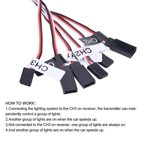Dilwe 12 LED RC Car Light, Lighting System Kit Simulation Flashing Lights for 1/10 1/8 RC Car/Truck/Crawler