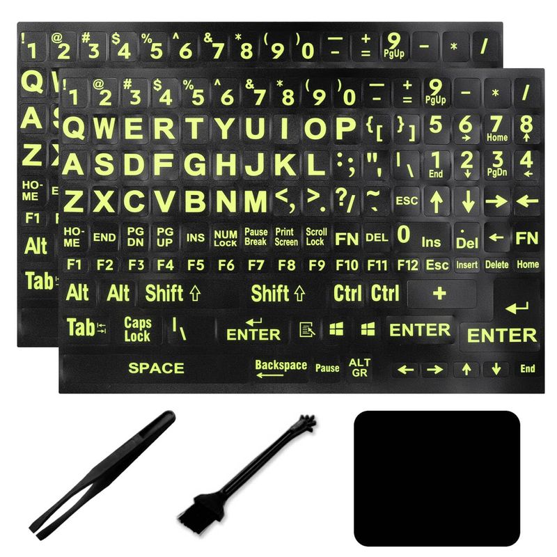 Universal English Large Lettering Keyboard Stickers Full Set for PC ...