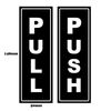 4-Pack Push Pull Waterproof Vinyl Stickers for Doors & Windows, 148mm x 50mm