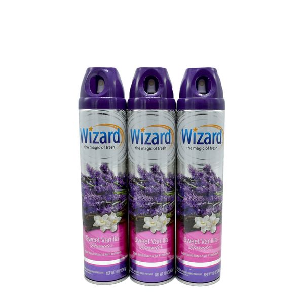 Wizard The Magic of Fresh Air Freshener 10Oz Sweet Vanilla Lavender Pack of 3