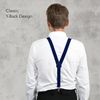 Basic Sense 25mm Plain Braces Heavy Duty engraved Clips, Navy