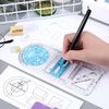ZKSXOA 1pcs Multifunctional Geometric Ruler, Multi-Function Drawing Ruler, Elementary School Common Graphics Geometric Drawing Template Measuring Tool for School Supplies