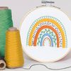 Dimensions 72-76917 Mod Rainbow Embroidery Needlepoint Kit for Beginners, 6" D, Multicolor, 5pcs