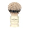 English Shaving Brush Badger Silver Tip With Stand