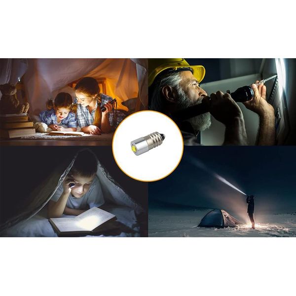 weiXuan E10 Hochleistungs-LED-Upgrade-Taschenlampen, Ersatz für Taschenlampe, 3V 6V 12V, 3W, 230 lm, 2 Stück (E10, weiß)