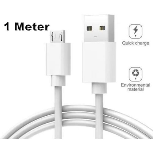 Micro USB Fast Charging Cable, 480Mbps Android Charger Compatible with Smartphones, MP3 Players GPS Printers Digital Cameras for PS4 | Supports Quick Charging and Efficient Data Syncing (1m, White)