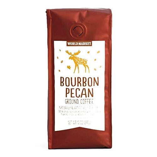 World Marke Bourbon Pecan Ground Coffee Beans - Seasonal Limited Edition Coffee Pure Arabica, Great Aroma Rich Flavored Coffee | Gourmet Blend of Central & South American | 12 Ounce, 1 Pack